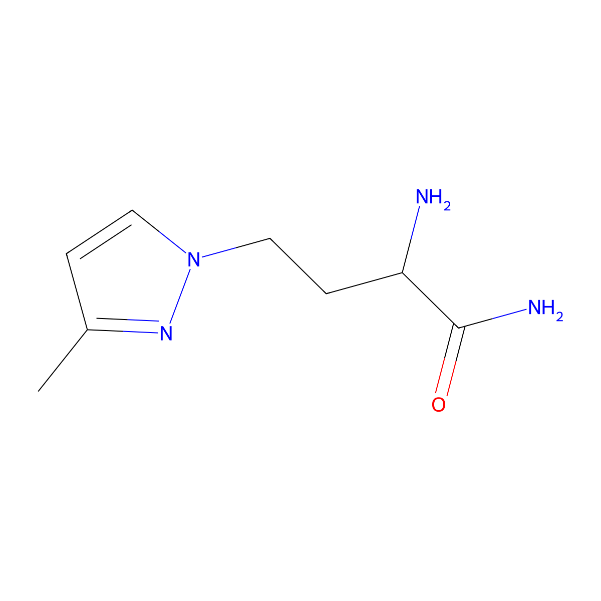2-Amino-4-(3-methyl-1h-pyrazol-1-yl)butanamide molecular structure, CAS 1339246-88-6