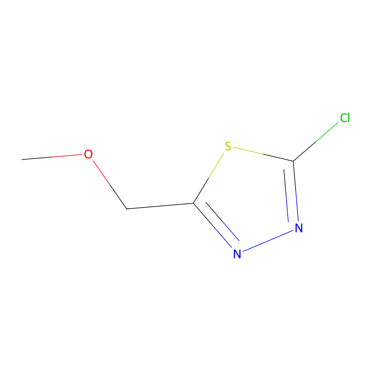 2-Chloro-5-(methoxymethyl)-1,3,4-thiadiazole molecular structure, CAS 1339251-10-3