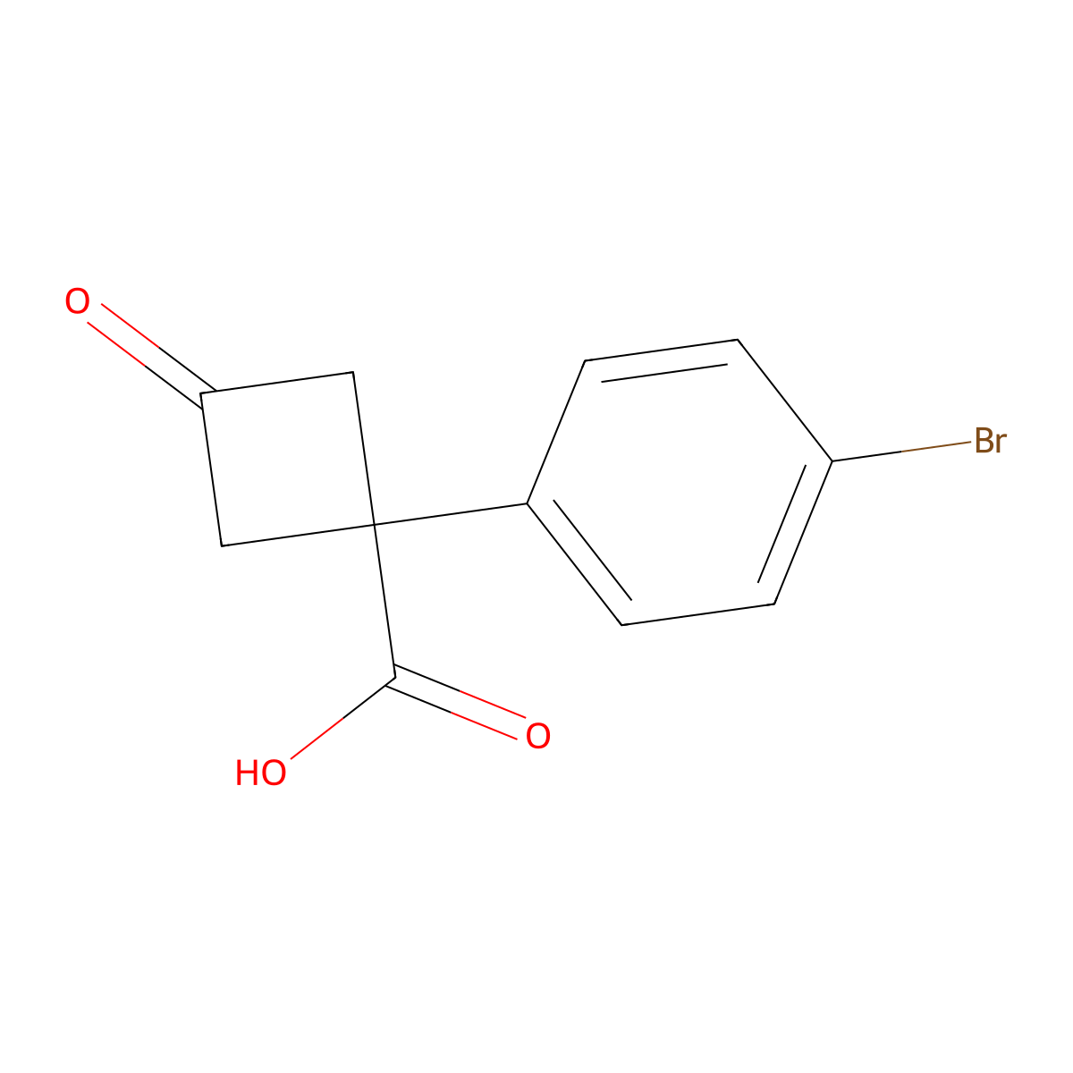 1-(4-Bromophenyl)-3-oxocyclobutane-1-carboxylic acid molecular structure, CAS 1339252-05-9