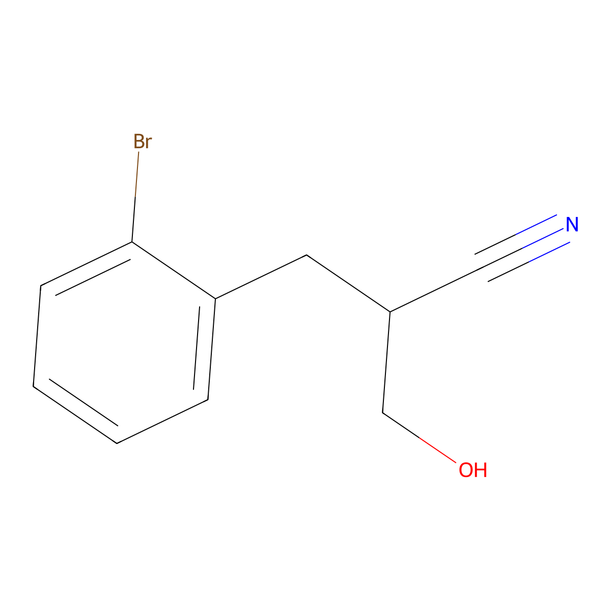 2-[(2-Bromophenyl)methyl]-3-hydroxypropanenitrile molecular structure, CAS 1339252-58-2