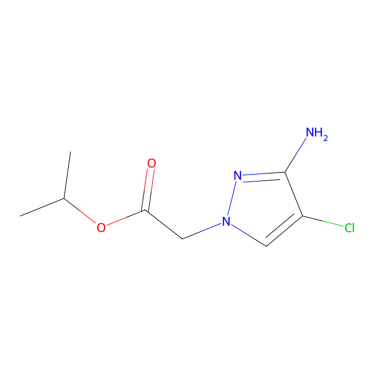 Isopropyl 2-(3-amino-4-chloro-1h-pyrazol-1-yl)acetate molecular structure, CAS 1339252-63-9
