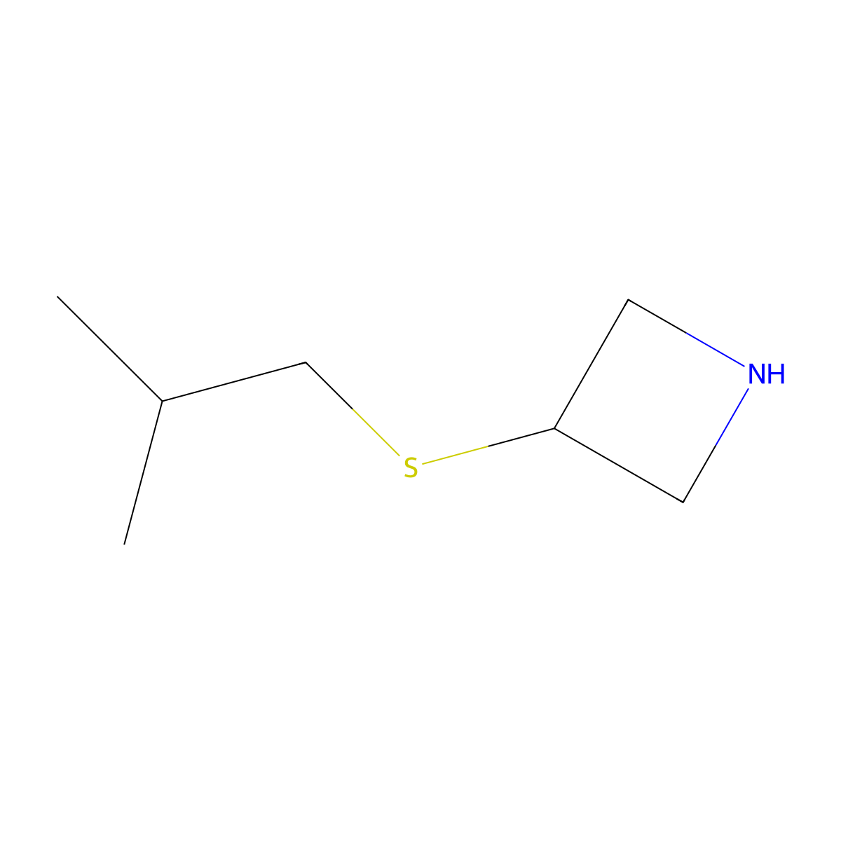 3-[(2-Methylpropyl)sulfanyl]azetidine molecular structure, CAS 1339255-19-4