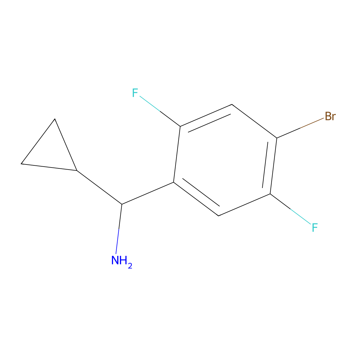 (4-Bromo-2,5-difluorophenyl)(cyclopropyl)methanamine molecular structure, CAS 1339255-68-3
