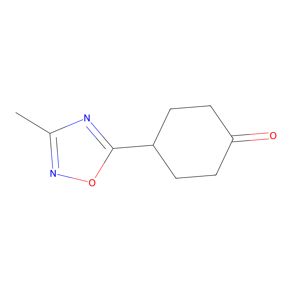 4-(3-Methyl-1,2,4-oxadiazol-5-yl)cyclohexan-1-one molecular structure, CAS 1339256-33-5