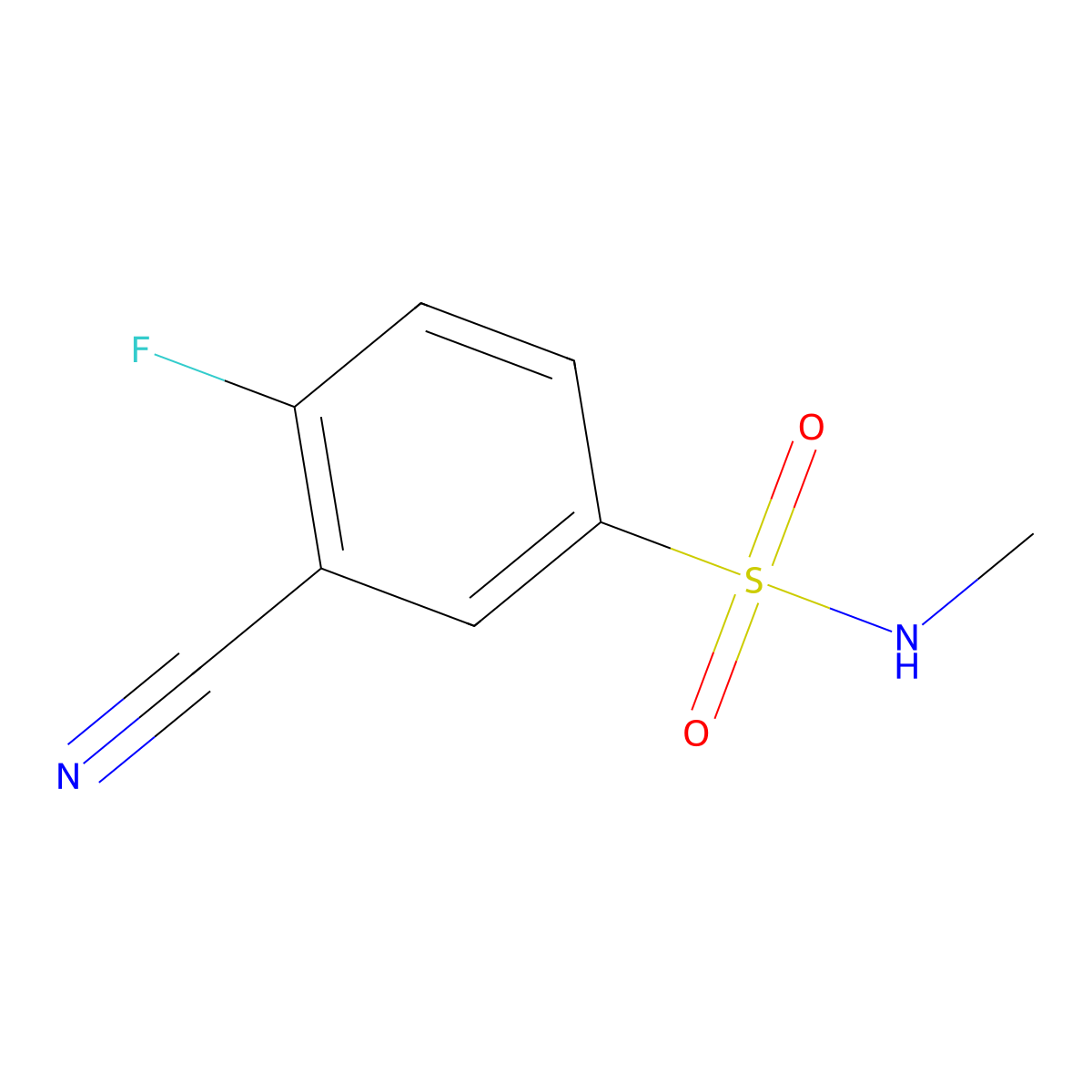 3-Cyano-4-fluoro-N-methylbenzene-1-sulfonamide molecular structure, CAS 1339256-68-6