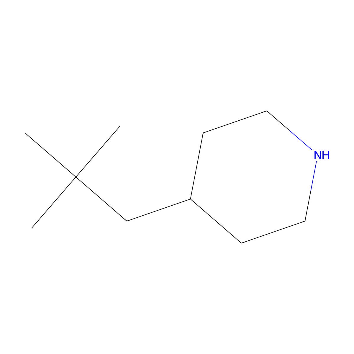 4-(2,2-Dimethylpropyl)piperidine molecular structure, CAS 1339260-36-4