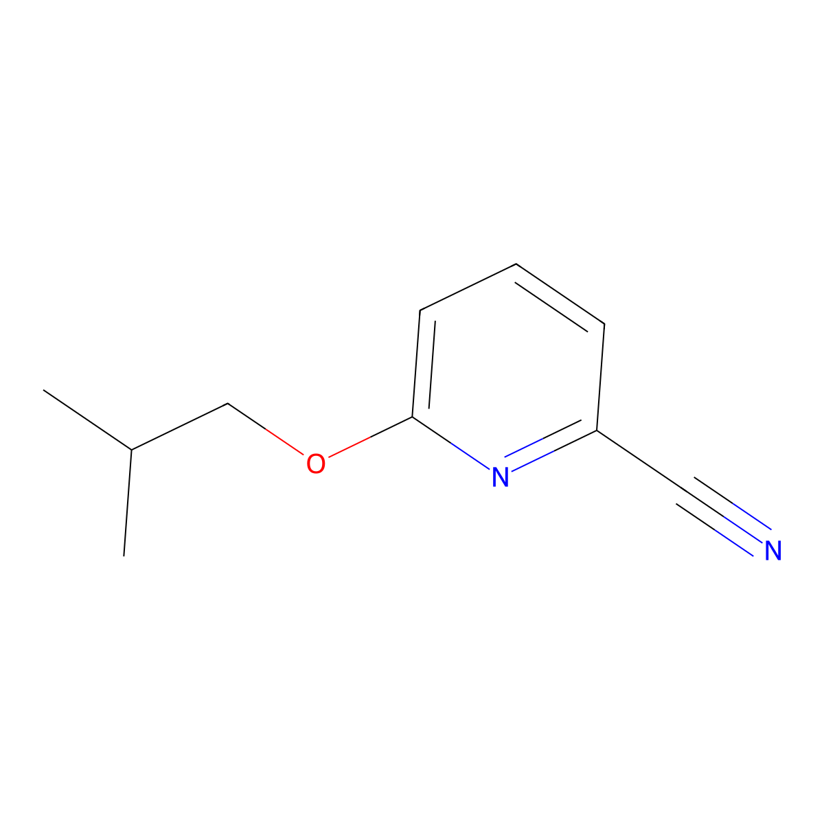 2-Pyridinecarbonitrile, 6-(2-methylpropoxy)- molecular structure, CAS 1339261-31-2