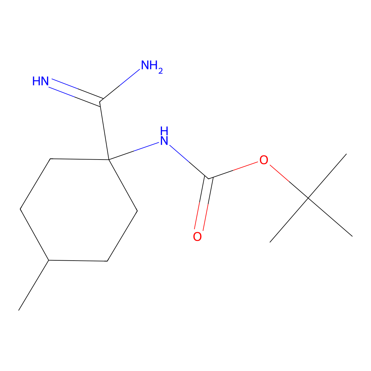 tert-butyl N-(1-carbamimidoyl-4-methylcyclohexyl)carbamate molecular structure, CAS 1339261-85-6