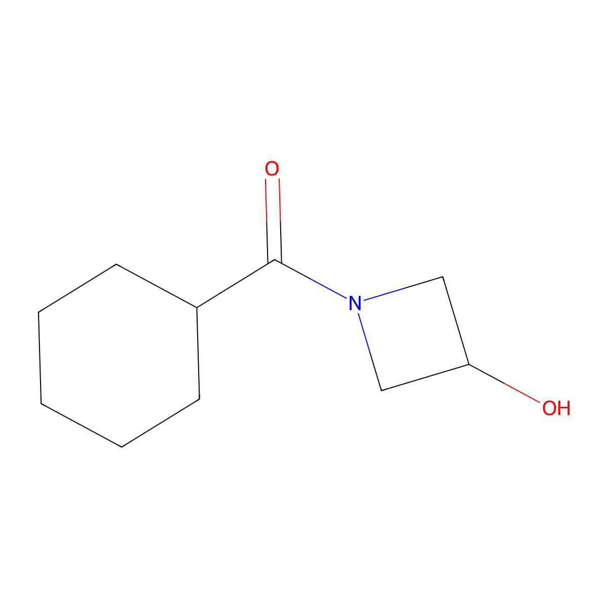 1-Cyclohexanecarbonylazetidin-3-ol molecular structure, CAS 1339263-16-9