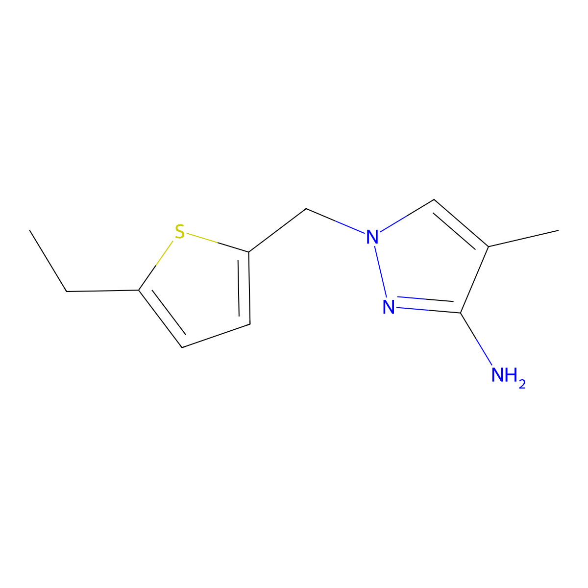 1-((5-Ethylthiophen-2-yl)methyl)-4-methyl-1h-pyrazol-3-amine molecular structure, CAS 1339264-03-7
