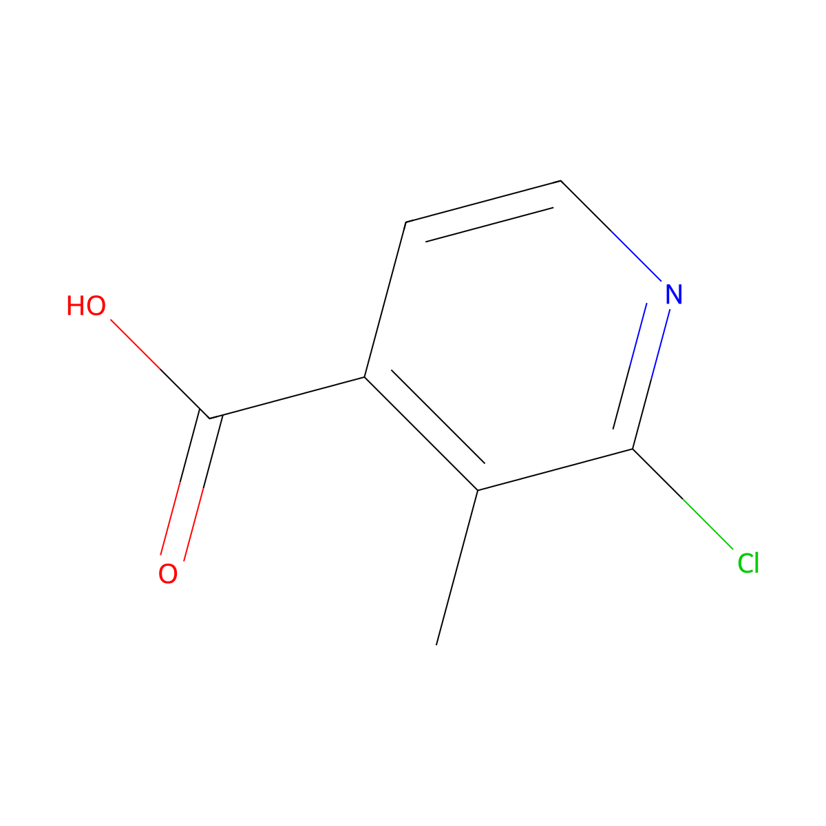 2-Chloro-3-methylpyridine-4-carboxylic acid molecular structure, CAS 133928-73-1