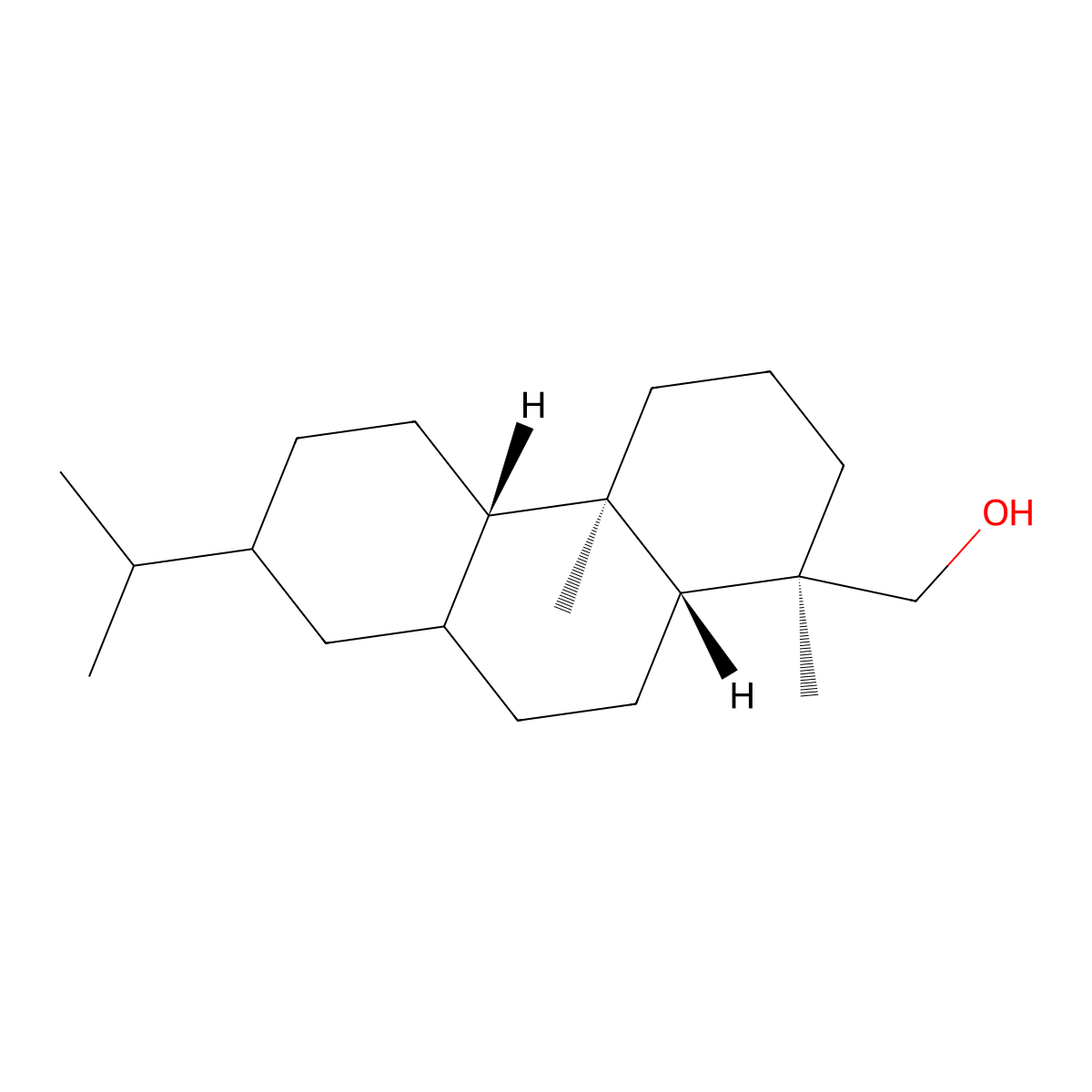 Tetrahydroabietyl alcohol molecular structure, CAS 13393-93-6