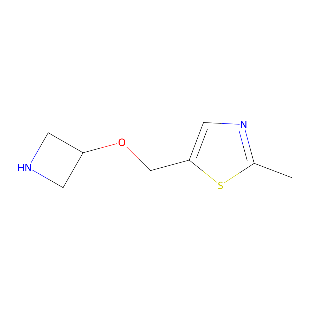 5-[(Azetidin-3-yloxy)methyl]-2-methyl-1,3-thiazole molecular structure, CAS 1339318-40-9