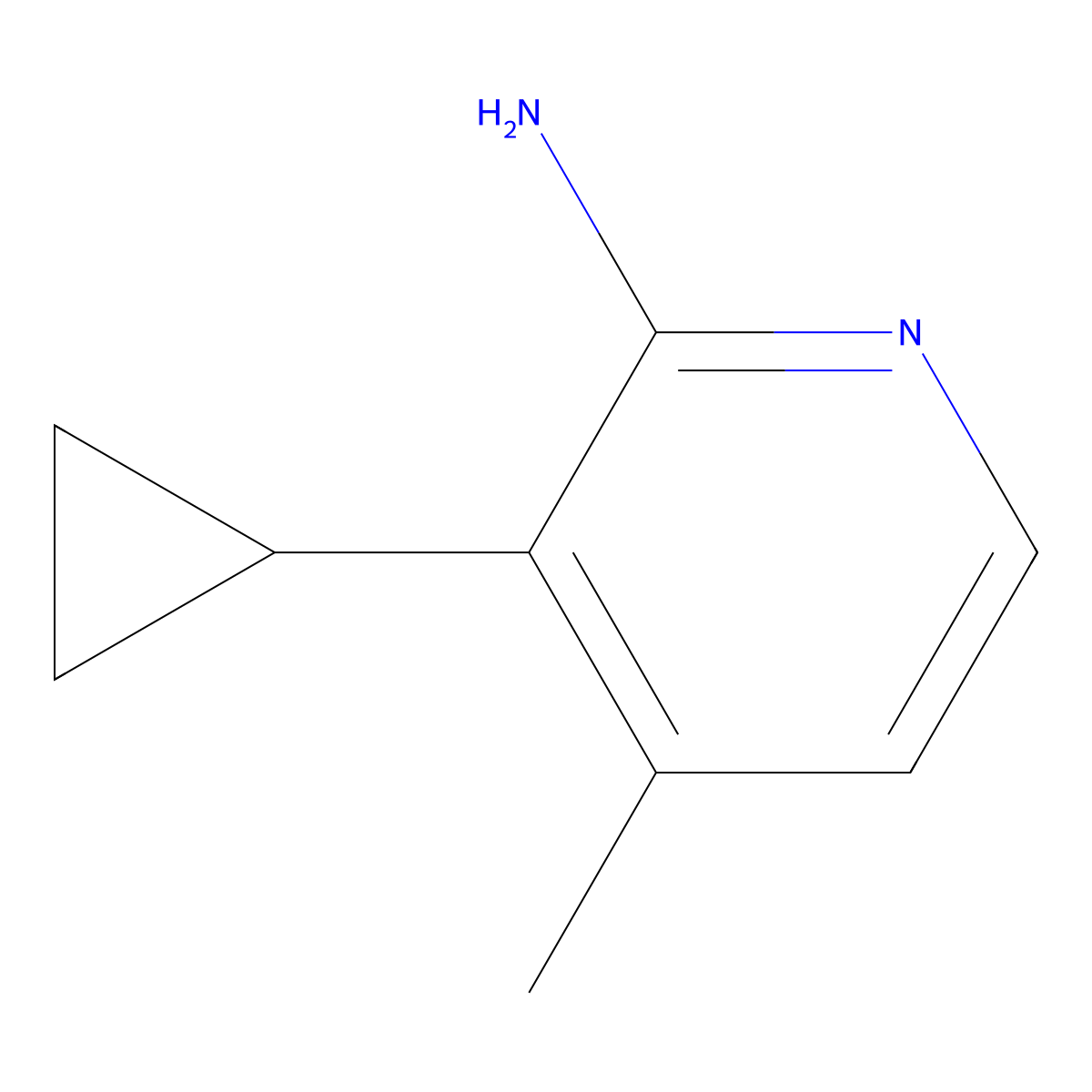 3-Cyclopropyl-4-methylpyridin-2-amine molecular structure, CAS 1339318-82-9