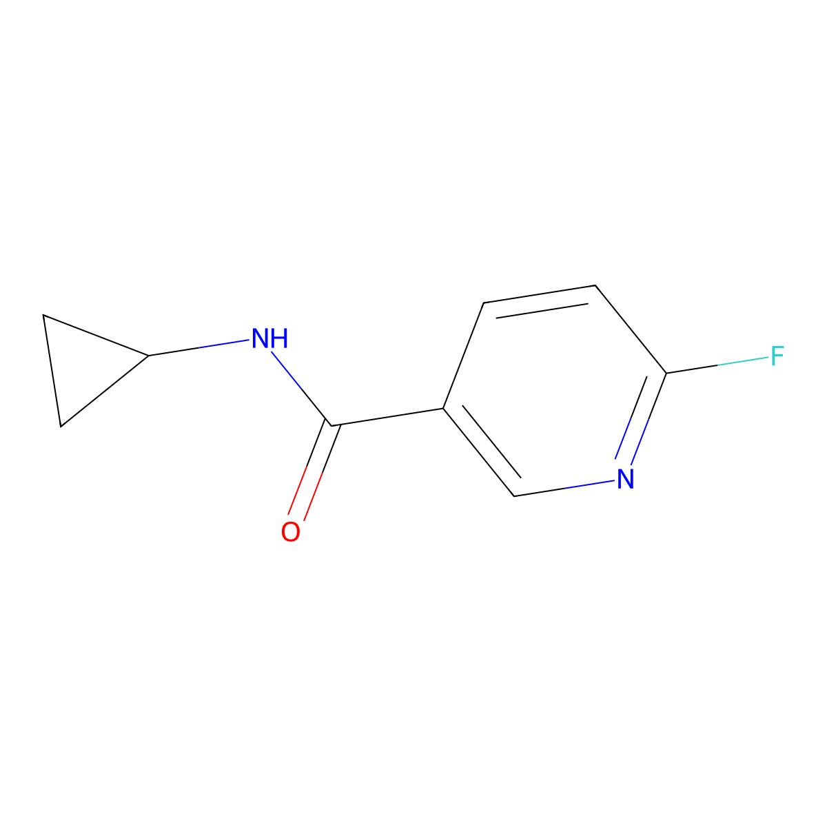 N-cyclopropyl-6-fluoropyridine-3-carboxamide molecular structure, CAS 1339319-08-2