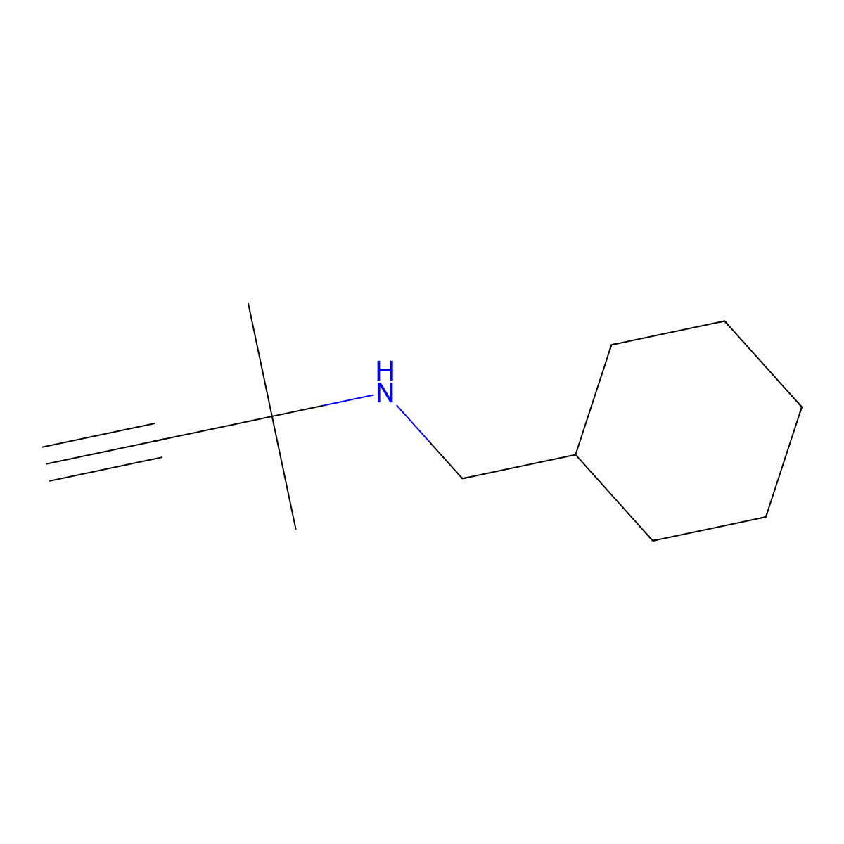 (Cyclohexylmethyl)(2-methylbut-3-YN-2-YL)amine molecular structure, CAS 1339319-73-1