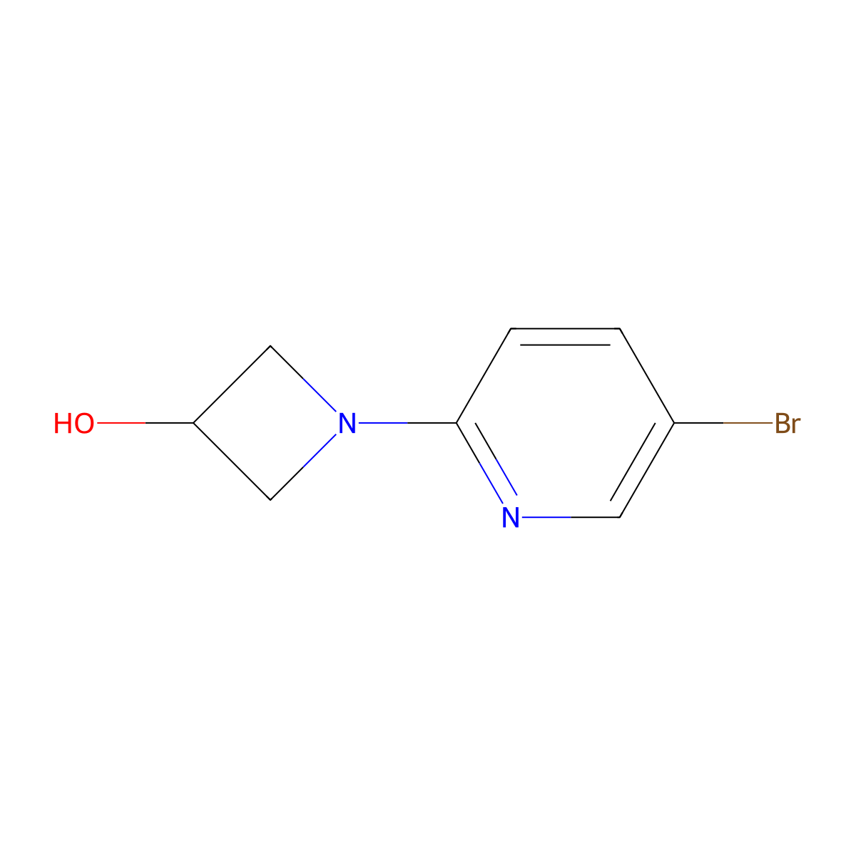 1-(5-Bromopyridin-2-yl)azetidin-3-ol molecular structure, CAS 1339319-85-5