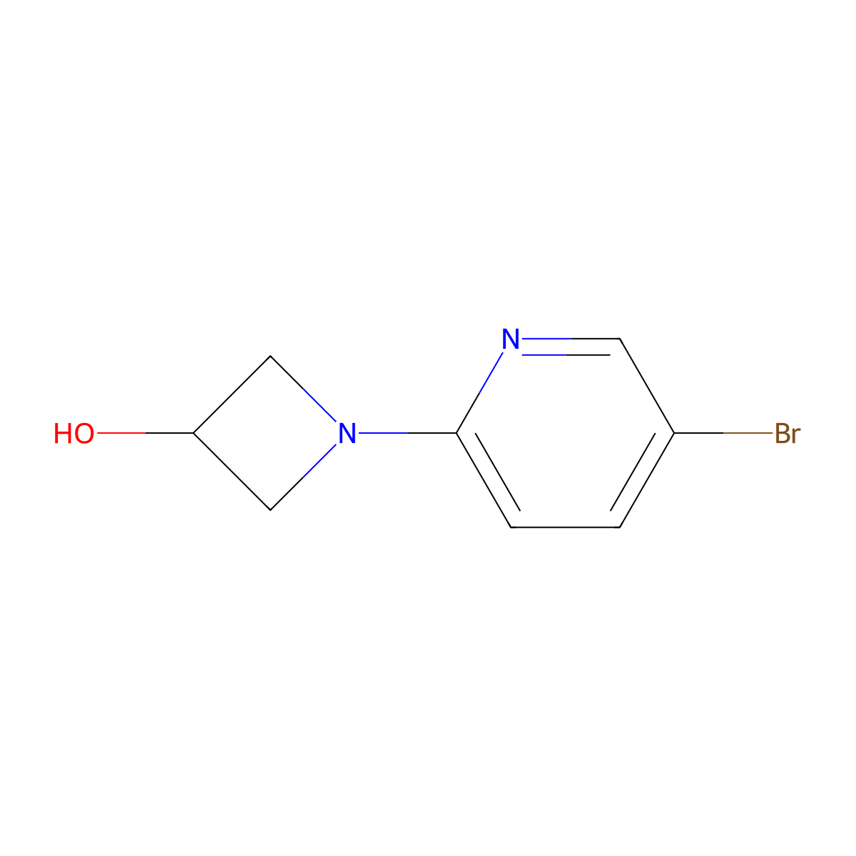 1-(5-Bromopyridin-2-yl)azetidin-3-ol molecular structure, CAS 1339319-85-5