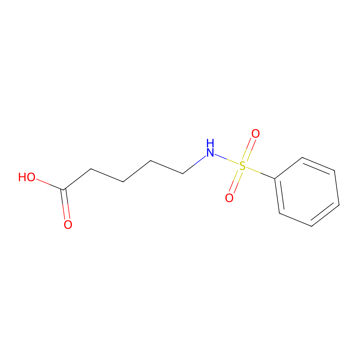 5-[(Phenylsulfonyl)amino]pentanoic acid molecular structure, CAS 133932-29-3