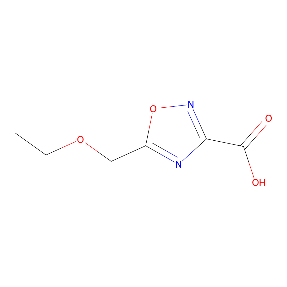 5-(Ethoxymethyl)-1,2,4-oxadiazole-3-carboxylic acid molecular structure, CAS 1339321-28-6