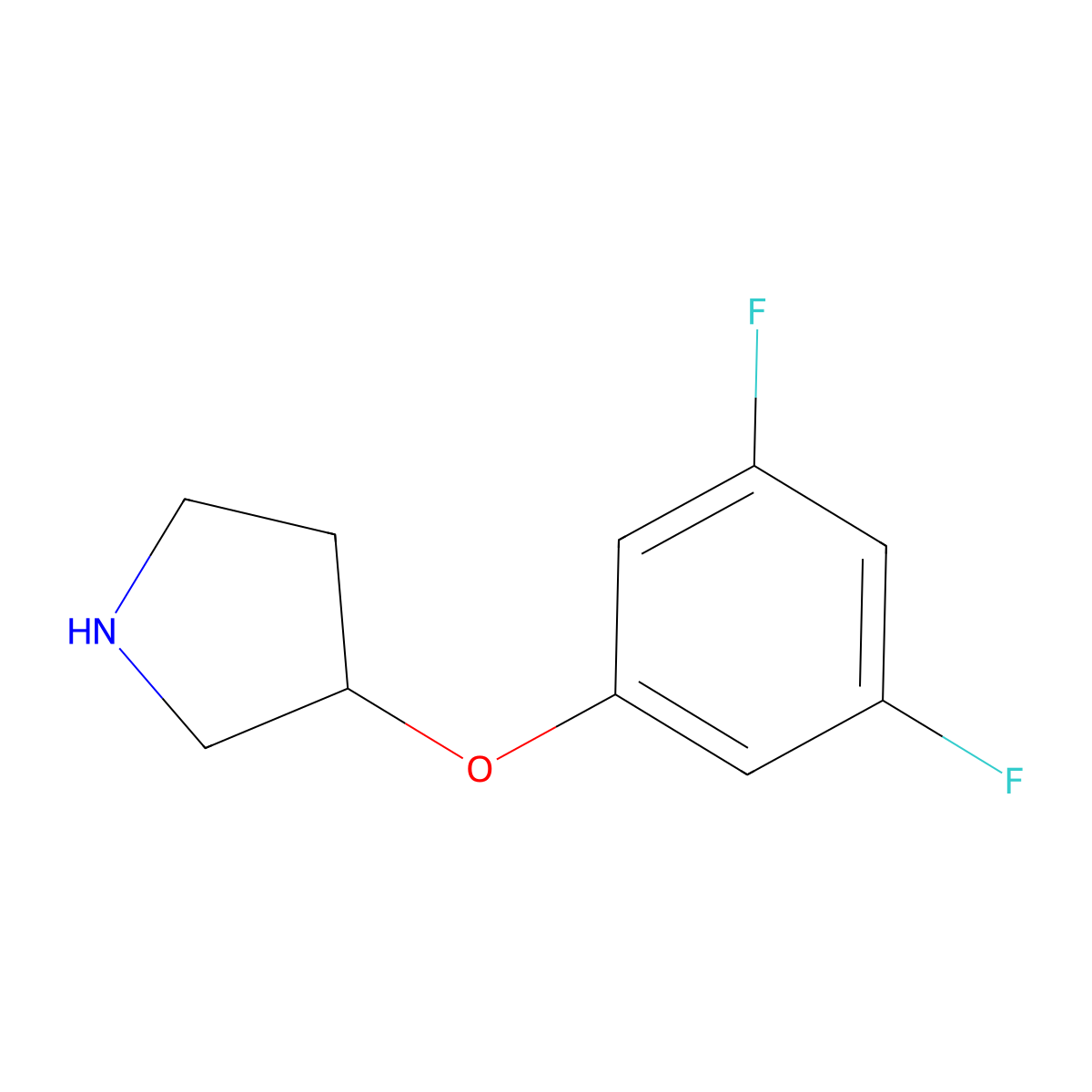 3-(3,5-Difluorophenoxy)pyrrolidine molecular structure, CAS 1339321-52-6