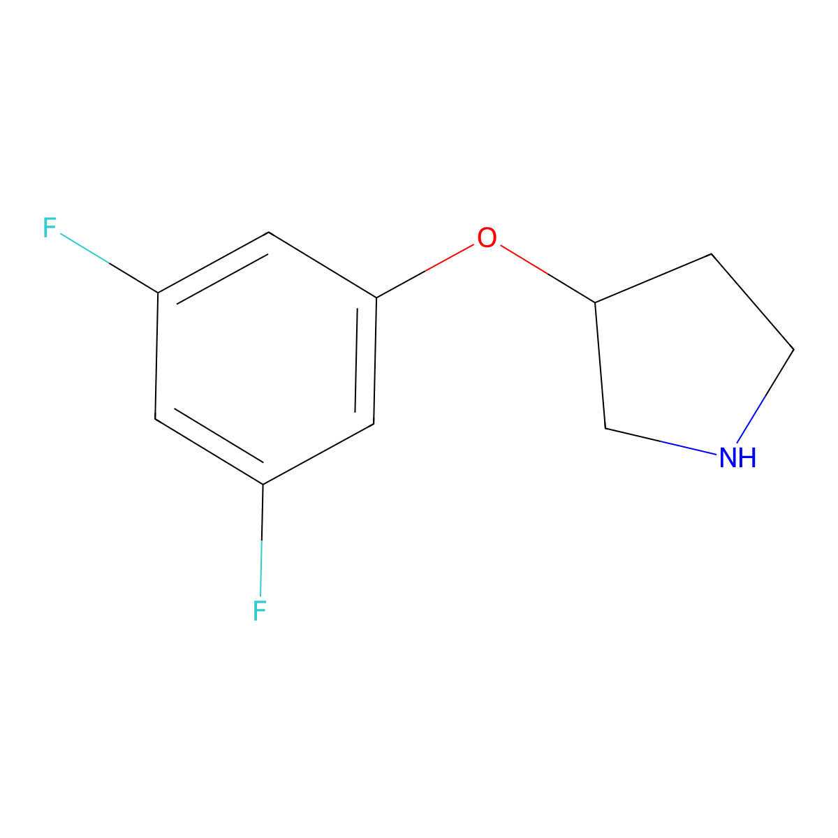 3-(3,5-Difluorophenoxy)pyrrolidine molecular structure, CAS 1339321-52-6