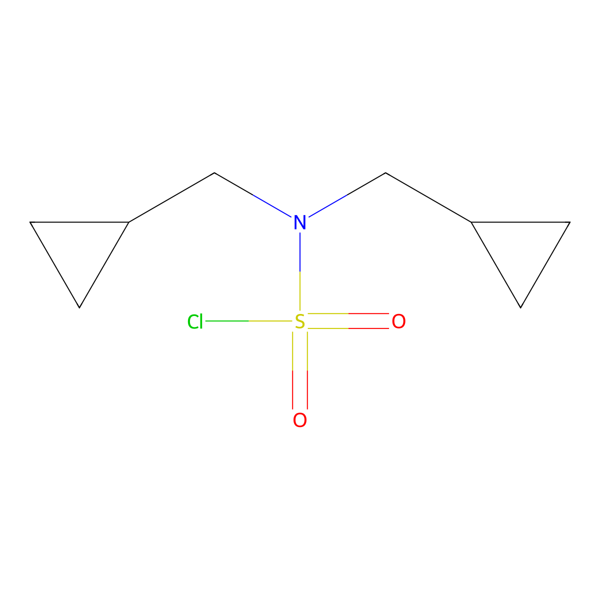 N,N-bis(cyclopropylmethyl)sulfamoyl chloride molecular structure, CAS 1339325-76-6