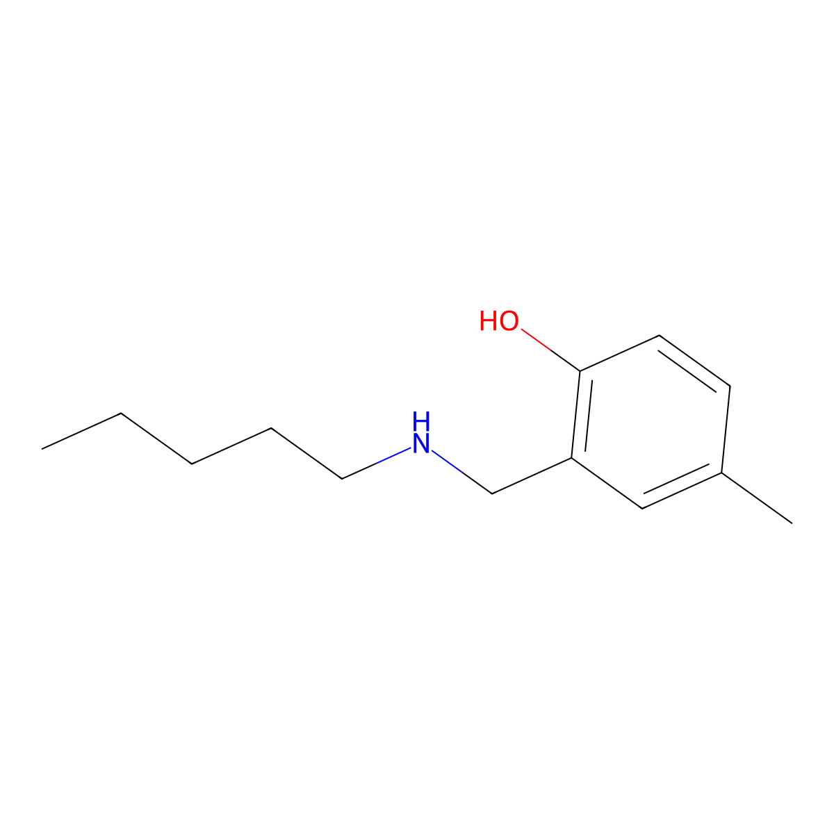 4-Methyl-2-[(pentylamino)methyl]phenol molecular structure, CAS 1339328-32-3