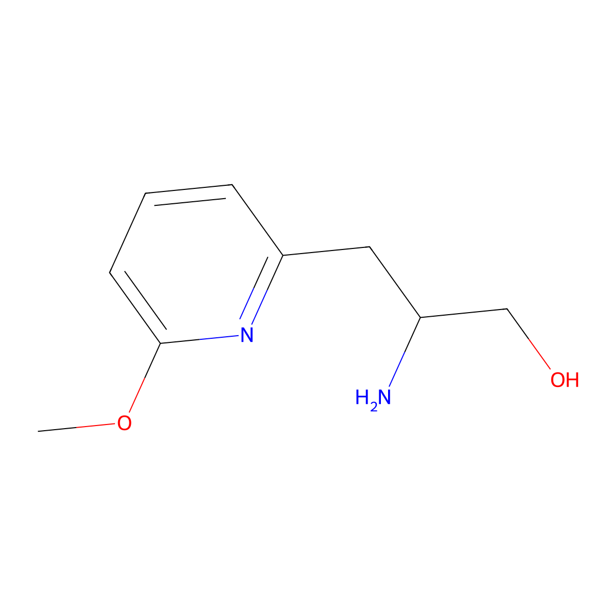2-Amino-3-(6-methoxypyridin-2-yl)propan-1-ol molecular structure, CAS 1339329-19-9