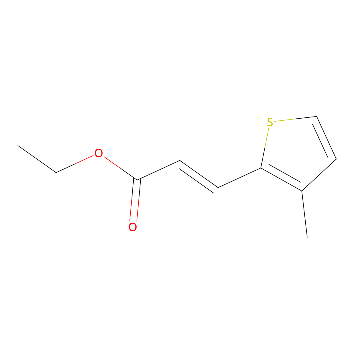 Ethyl (2E)-3-(3-methylthiophen-2-yl)prop-2-enoate molecular structure, CAS 133933-41-2