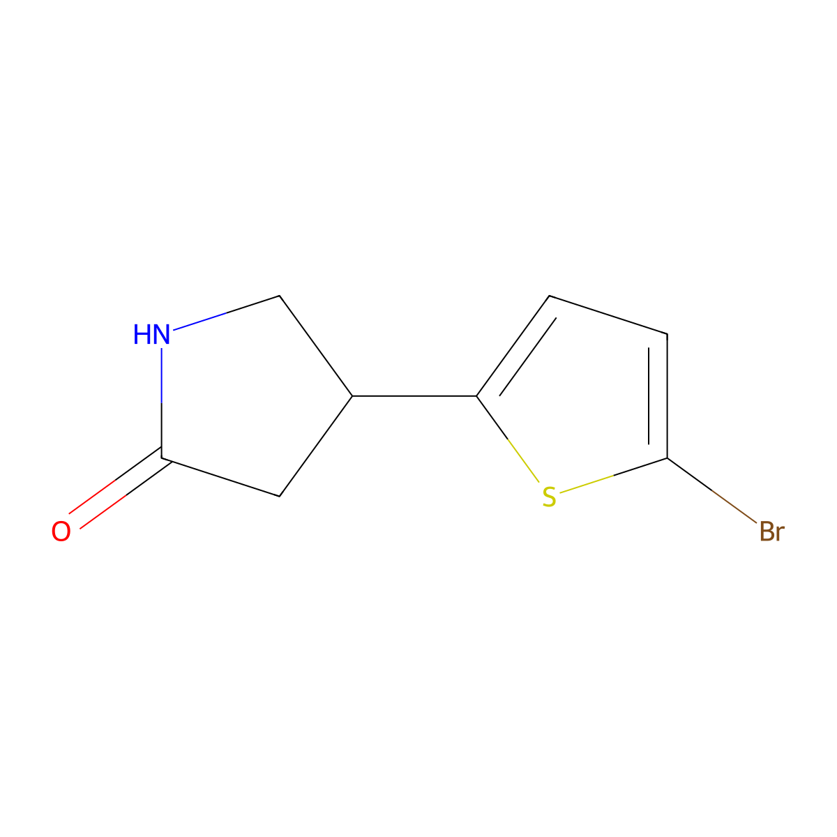 4-(5-Bromothiophen-2-yl)pyrrolidin-2-one molecular structure, CAS 133933-69-4