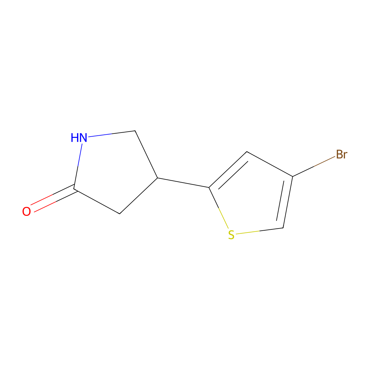 4-(4-Bromothiophen-2-yl)pyrrolidin-2-one molecular structure, CAS 133933-70-7