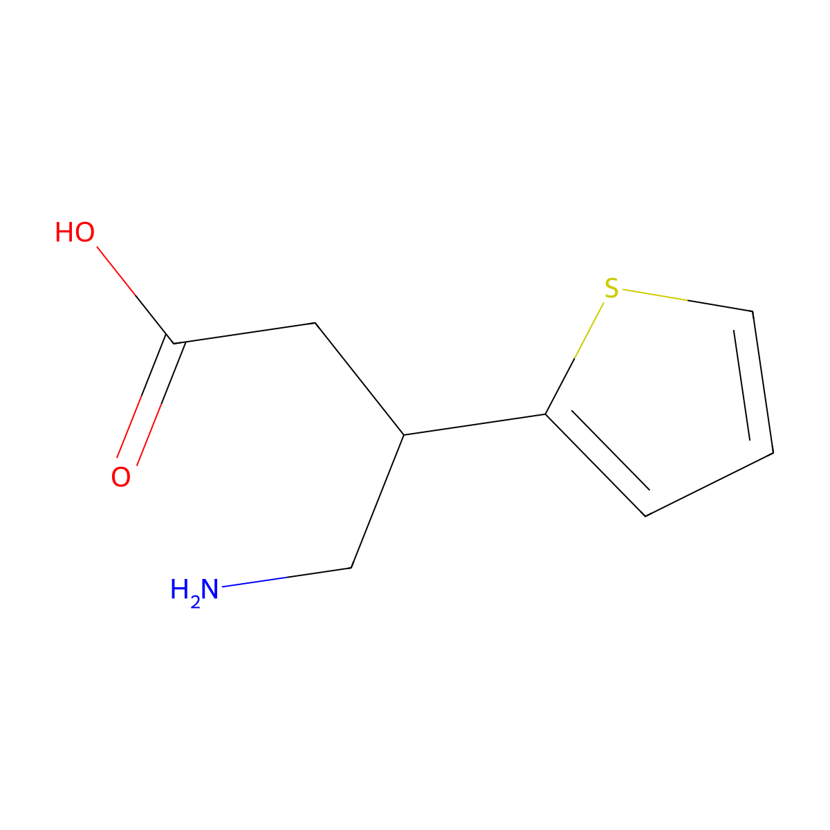 4-Amino-3-(2-thienyl)butanoic acid molecular structure, CAS 133933-76-3