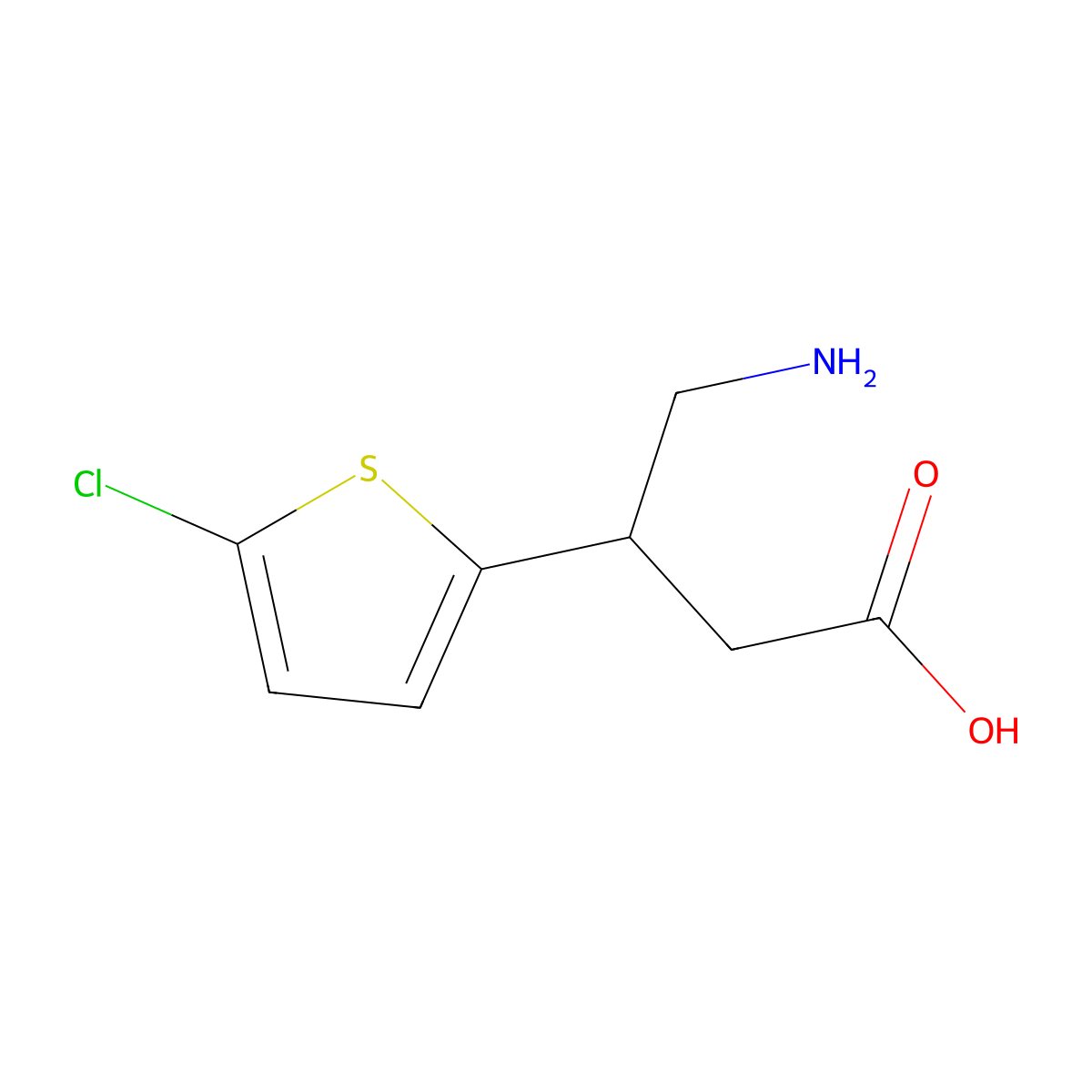 4-Amino-3-(5-chloro-2-thienyl)butyric acid molecular structure, CAS 133933-81-0