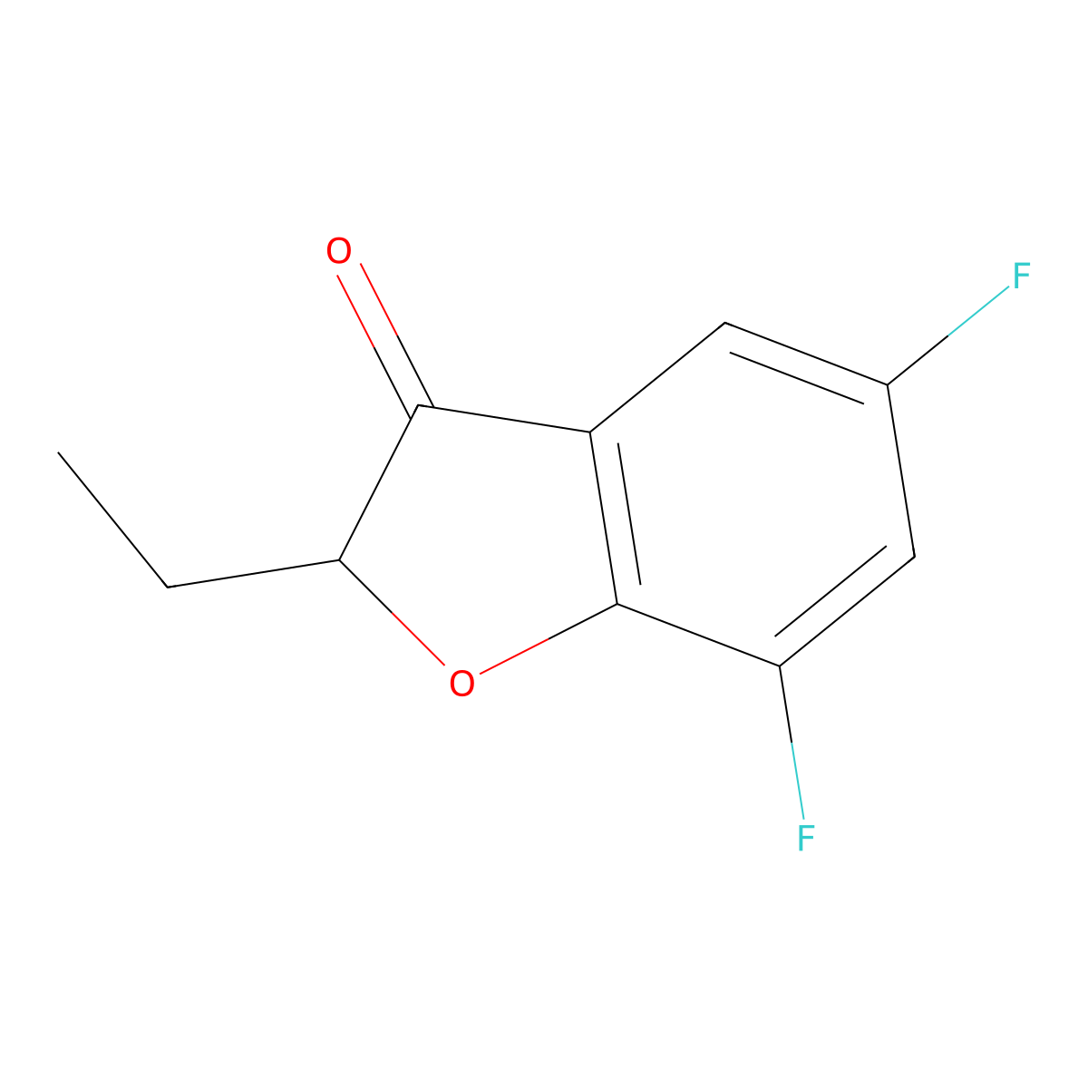 2-Ethyl-5,7-difluoro-2,3-dihydro-1-benzofuran-3-one molecular structure, CAS 1339330-04-9