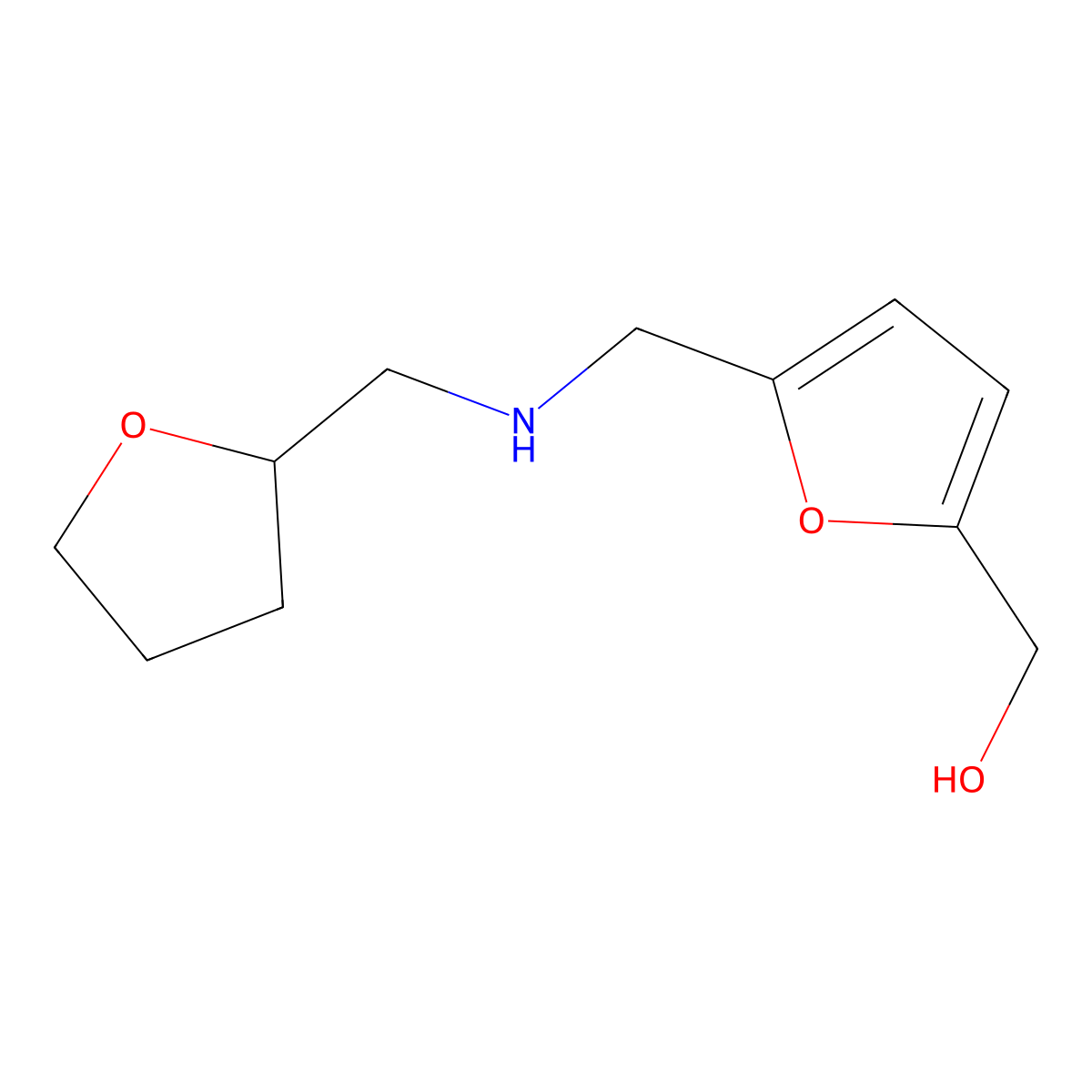 [5-({[(Oxolan-2-yl)methyl]amino}methyl)furan-2-yl]methanol molecular structure, CAS 1339330-89-0