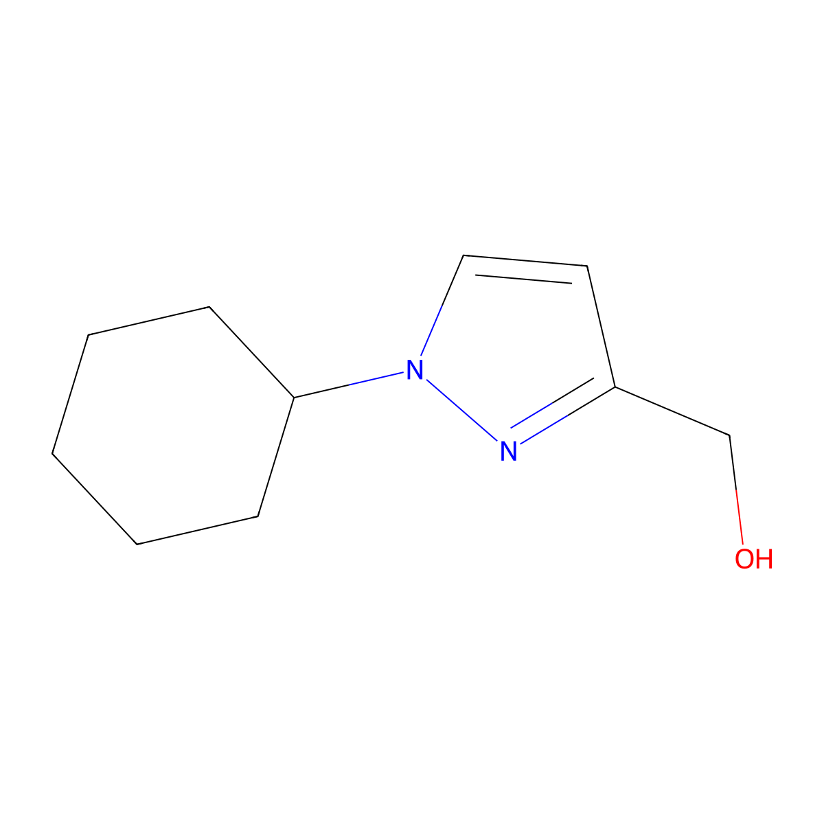 (1-cyclohexyl-1H-pyrazol-3-yl)methanol molecular structure, CAS 1339332-70-5