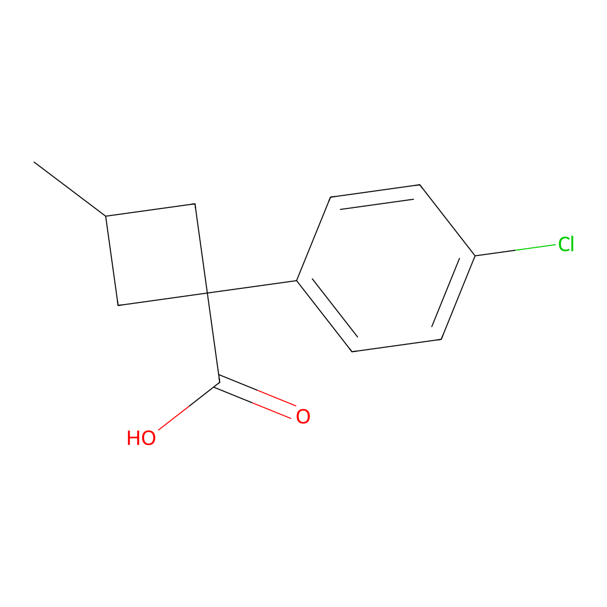 1-(4-Chlorophenyl)-3-methylcyclobutane-1-carboxylic acid molecular structure, CAS 1339332-79-4