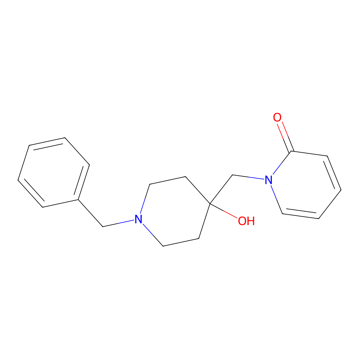 1-[[4-Hydroxy-1-(phenylmethyl)-4-piperidinyl]methyl]-2(1H)-pyridinone molecular structure, CAS 1339339-18-2