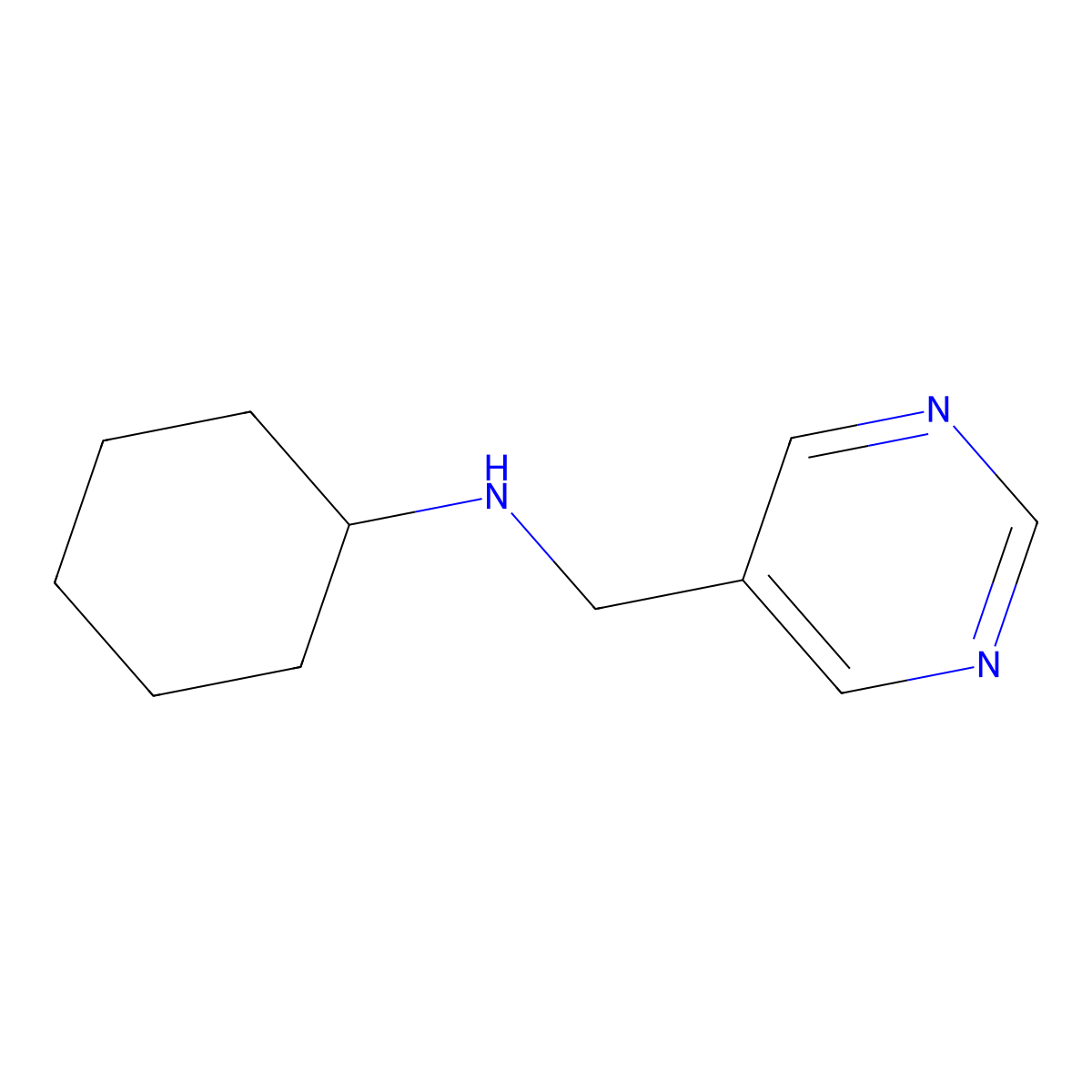 N-(pyrimidin-5-ylmethyl)cyclohexanamine molecular structure, CAS 1339341-94-4
