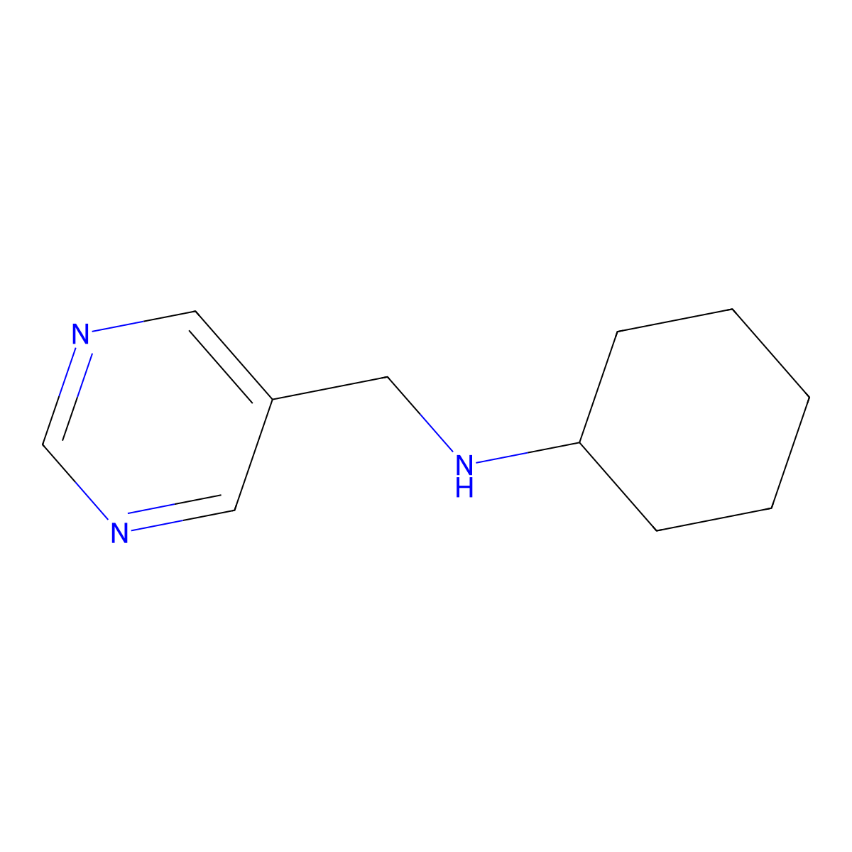 N-(pyrimidin-5-ylmethyl)cyclohexanamine molecular structure, CAS 1339341-94-4
