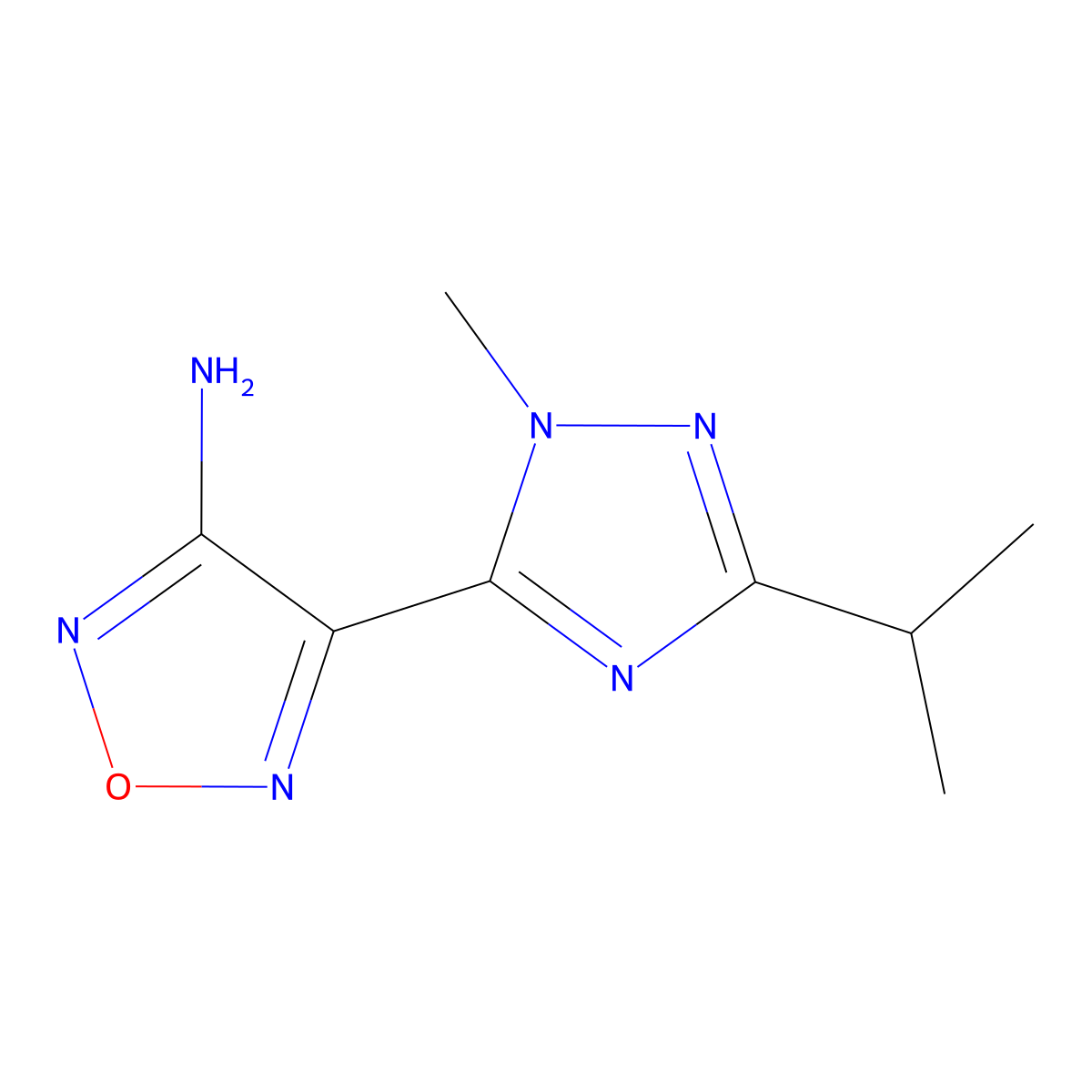 4-(3-Isopropyl-1-methyl-1h-1,2,4-triazol-5-yl)-1,2,5-oxadiazol-3-amine molecular structure, CAS 1339342-72-1