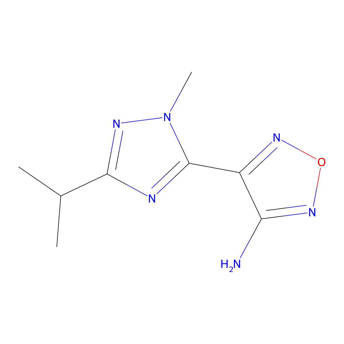 4-(3-Isopropyl-1-methyl-1h-1,2,4-triazol-5-yl)-1,2,5-oxadiazol-3-amine molecular structure, CAS 1339342-72-1