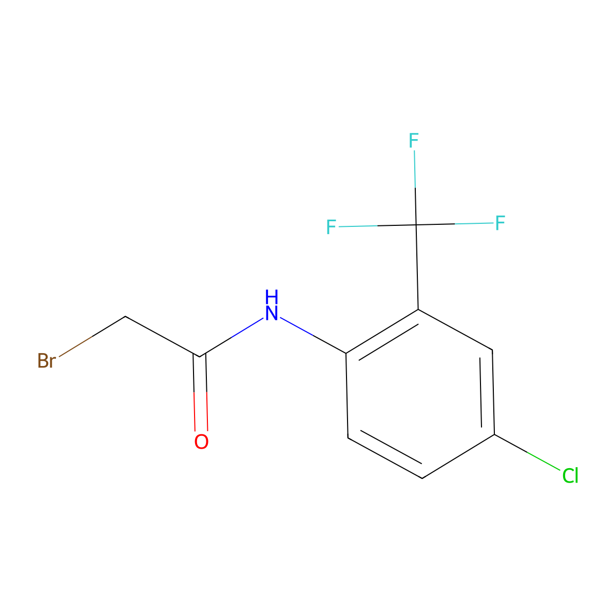 2-bromo-N-[4-chloro-2-(trifluoromethyl)phenyl]acetamide molecular structure, CAS 1339344-06-7
