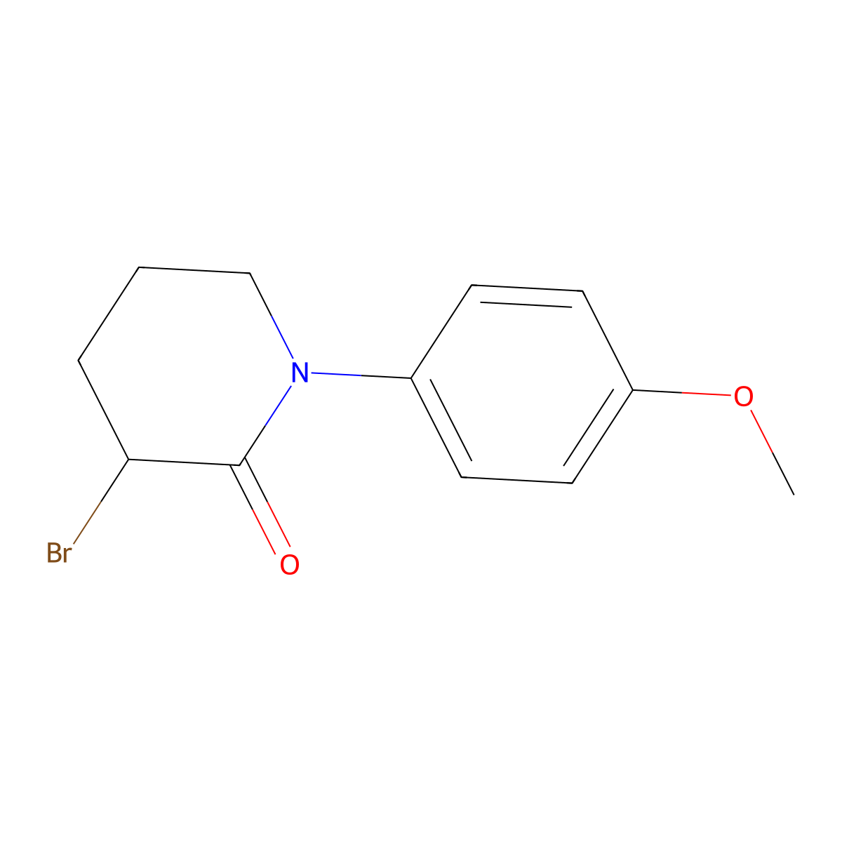 3-Bromo-1-(4-methoxyphenyl)piperidin-2-one molecular structure, CAS 1339348-64-9
