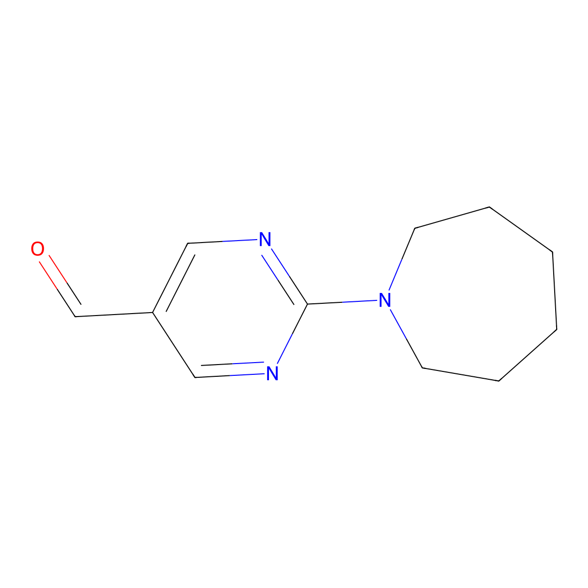 2-(Azepan-1-yl)pyrimidine-5-carbaldehyde molecular structure, CAS 1339348-75-2