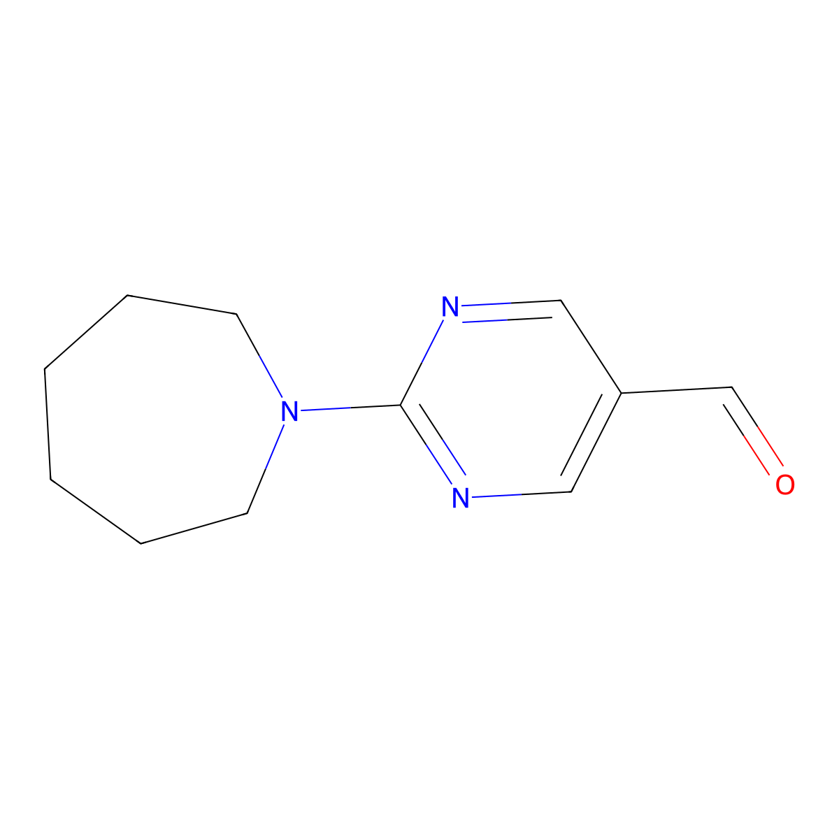 2-(Azepan-1-yl)pyrimidine-5-carbaldehyde molecular structure, CAS 1339348-75-2