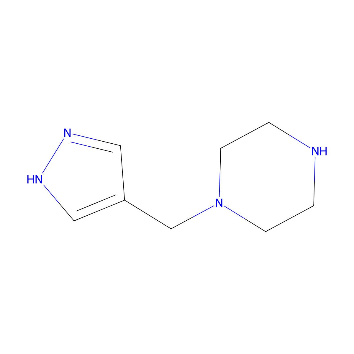 1-(1H-pyrazol-4-ylmethyl)piperazine molecular structure, CAS 1339352-93-0