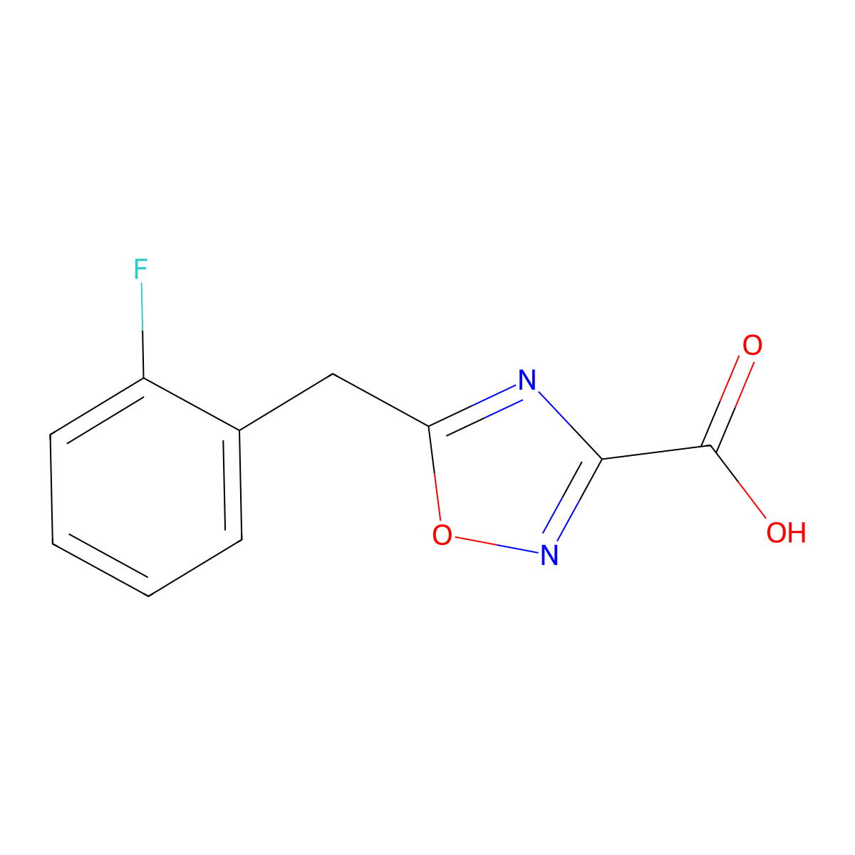 5-[(2-Fluorophenyl)methyl]-1,2,4-oxadiazole-3-carboxylic acid molecular structure, CAS 1339354-36-7