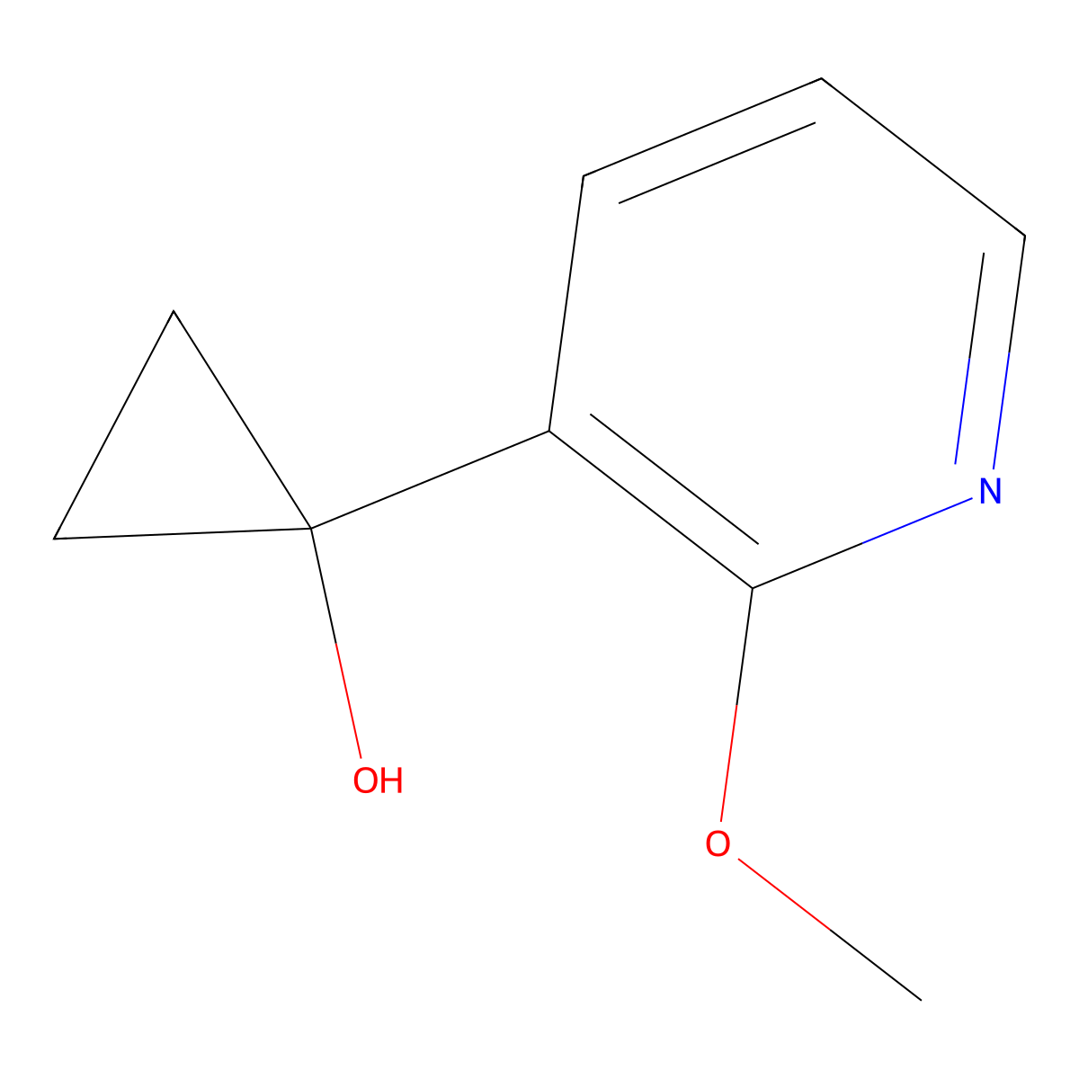 1-(2-Methoxypyridin-3-yl)cyclopropan-1-ol molecular structure, CAS 1339356-45-4